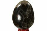 Septarian Dragon Egg Geode - Black Crystals #118744-2